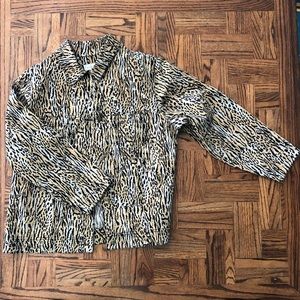 Susan Bristol Petite Animal Print Jacket Petite XL